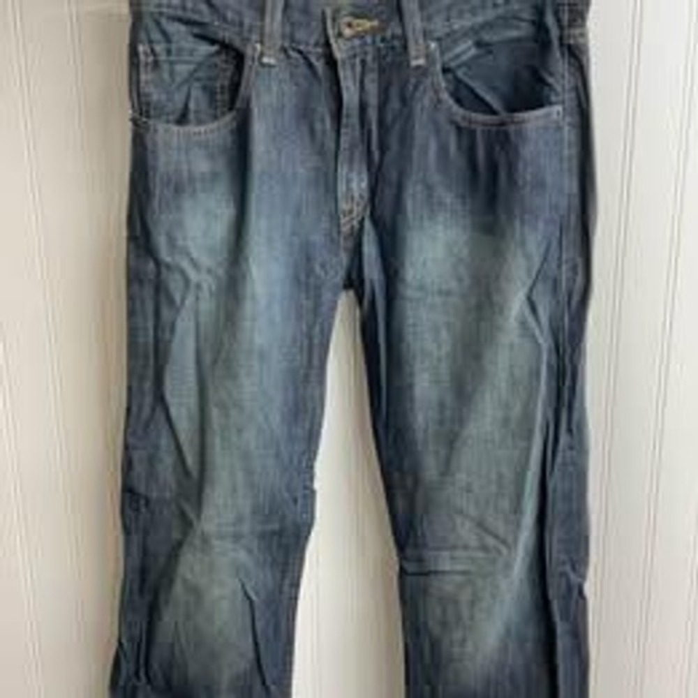 Levis 505 Regular Fit Jeans Mens 33x32 Dark Wash Straight Leg Denim Indigo